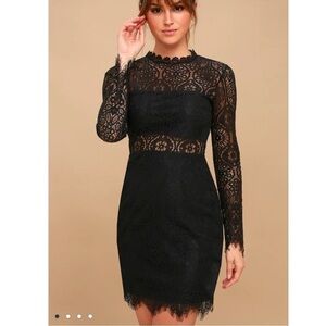 Lulu's Black Lace Dress